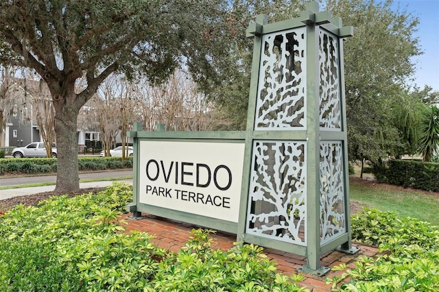 view of community sign