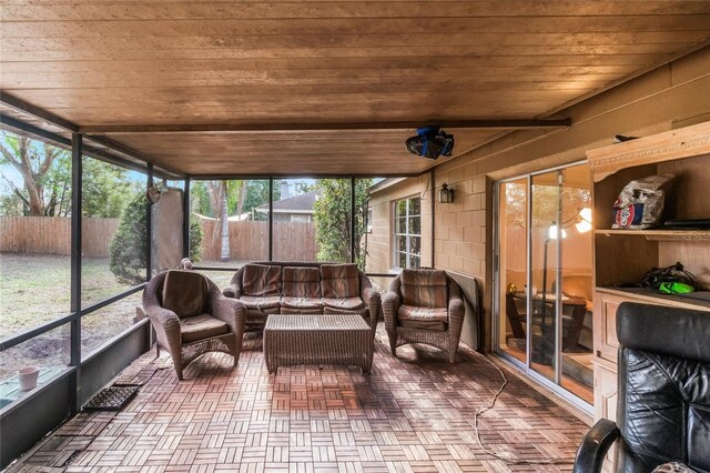 1309 Paradise Ln, Winter Park, FL 32792 - sunroom featuring wooden ceiling