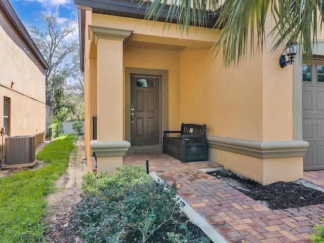 entrance to property with central air condition unit