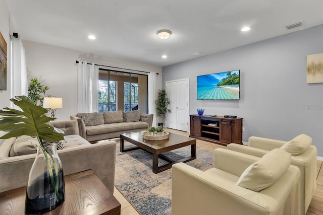 view of tiled living room