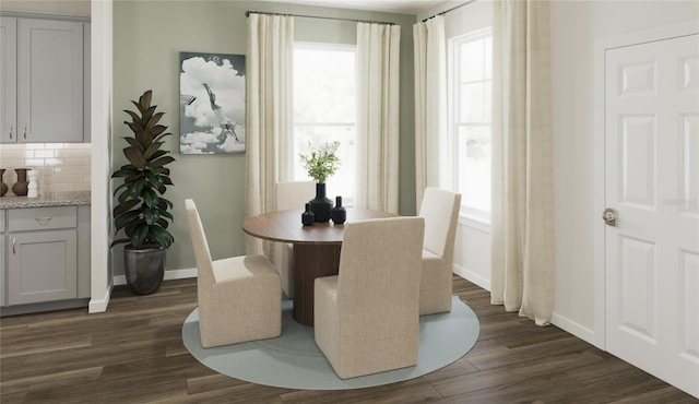 dining room featuring dark hardwood / wood-style flooring