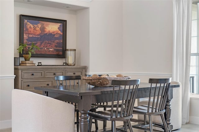 view of dining area