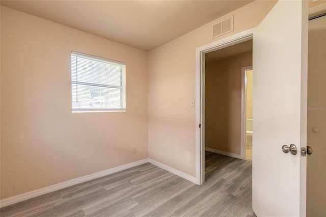 empty room featuring light wood-type flooring