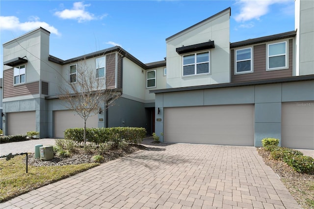 view of property featuring a garage