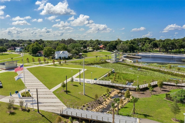 surrounding community with a water view