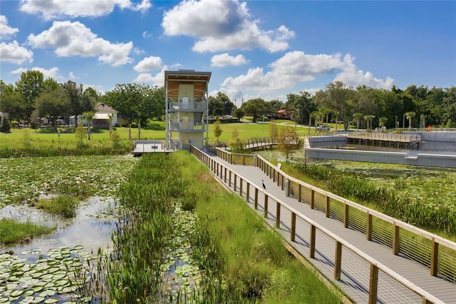 view of home's community featuring a water view