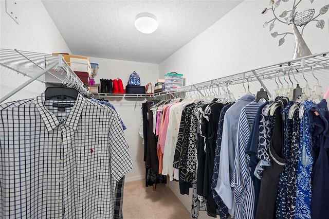 spacious closet with carpet flooring