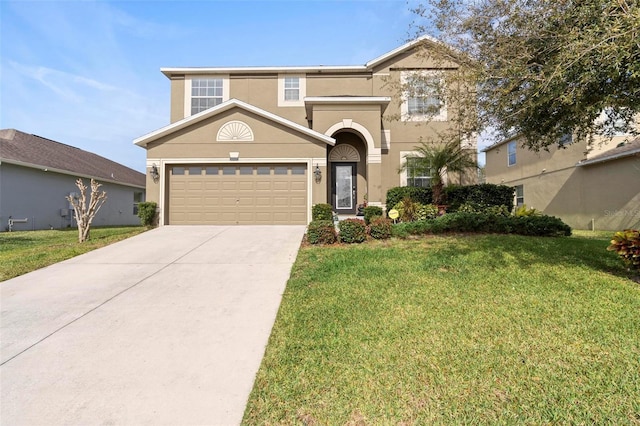 view of property with a front lawn