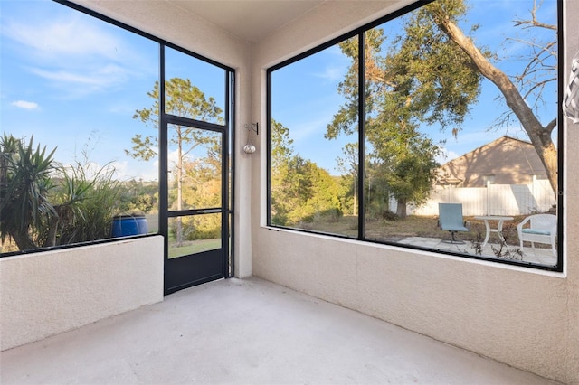 view of unfurnished sunroom