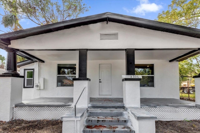 exterior space with a porch