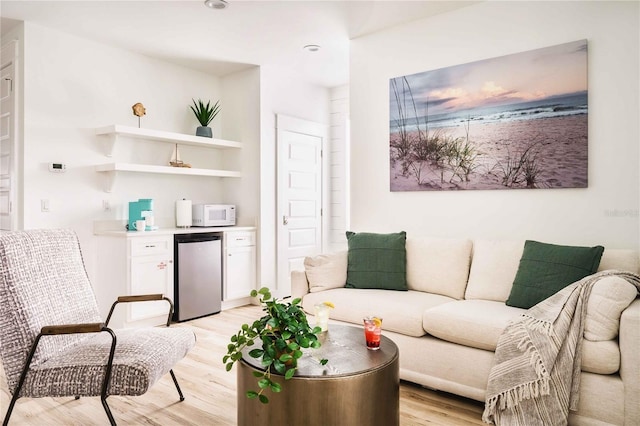 living room featuring light hardwood / wood-style floors