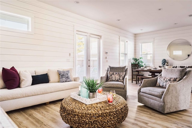 living room featuring wood-type flooring