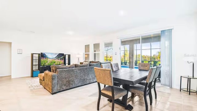 dining room with light tile patterned floors