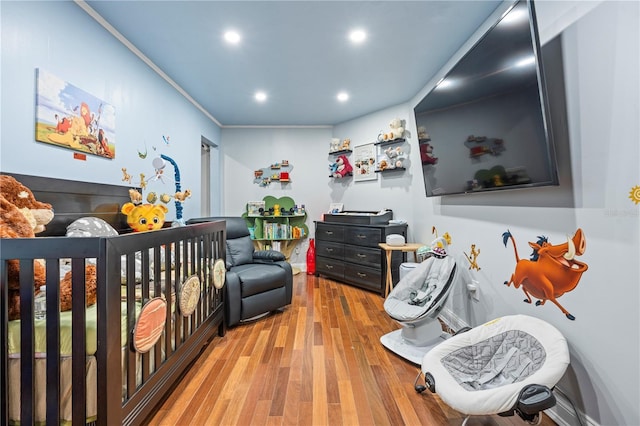 bedroom featuring light hardwood / wood-style floors