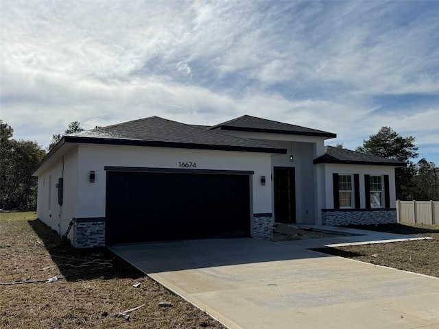 view of front facade with a garage