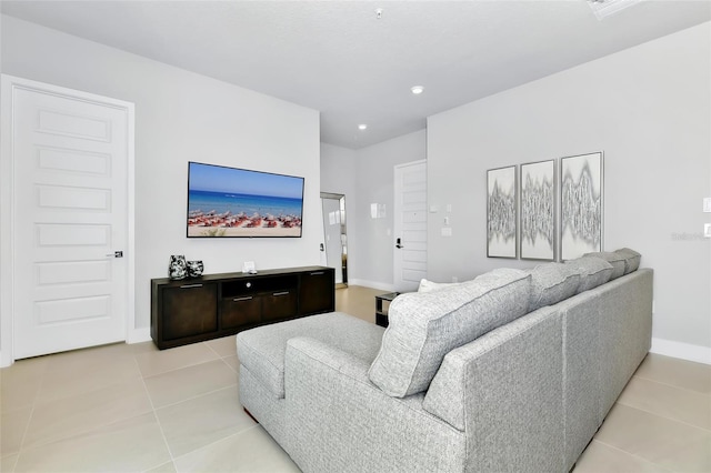 view of tiled living room