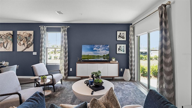 living room featuring hardwood / wood-style floors