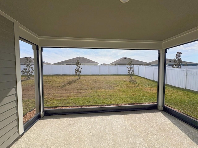 view of unfurnished sunroom