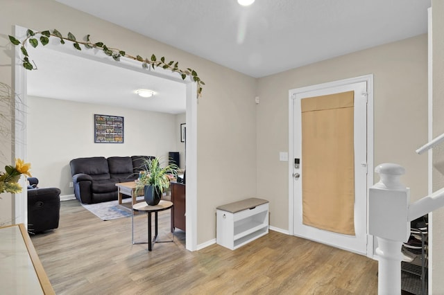 foyer entrance featuring light hardwood / wood-style floors