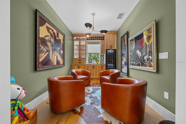 living area featuring light wood-type flooring