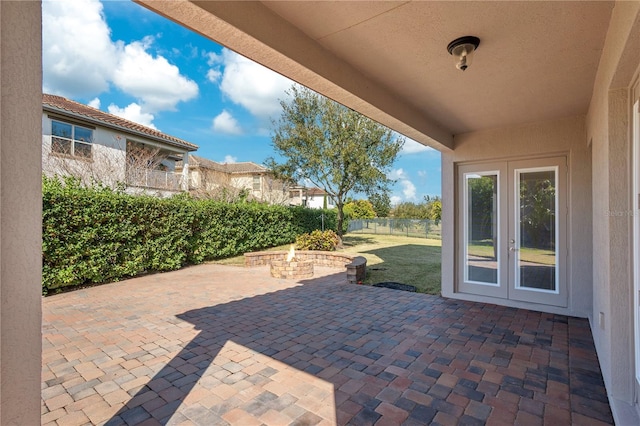 view of patio with french doors