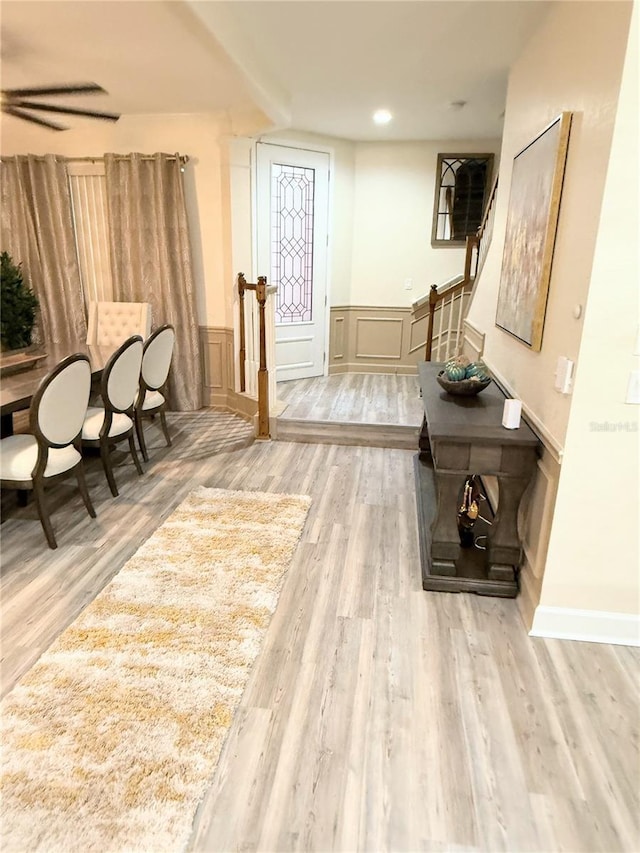 foyer featuring light hardwood / wood-style floors