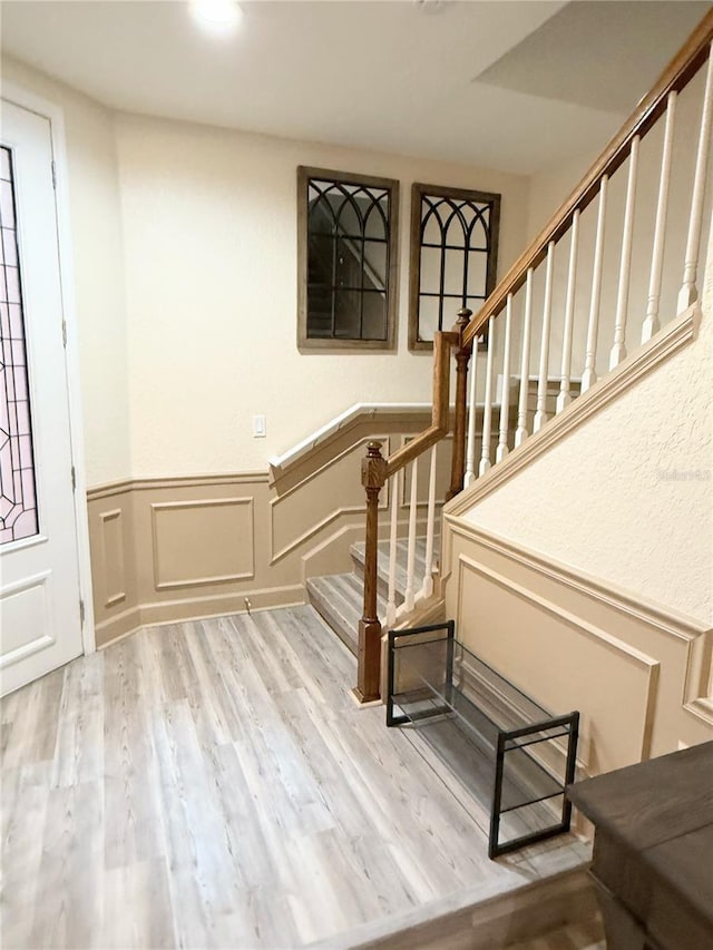 foyer entrance featuring light hardwood / wood-style floors