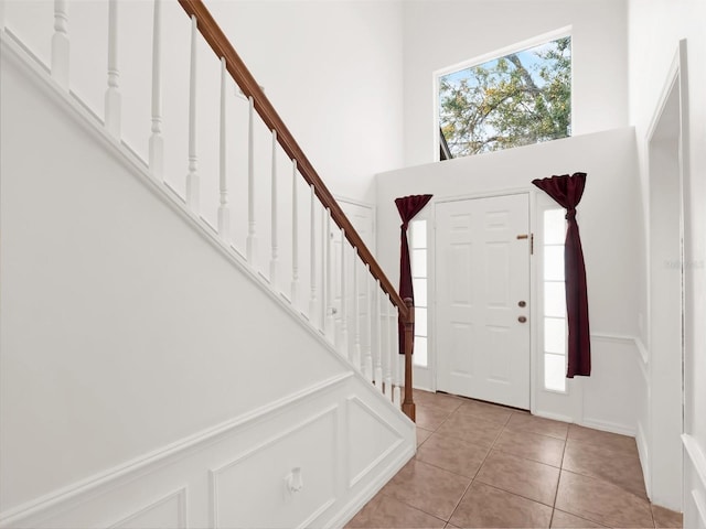 view of tiled foyer