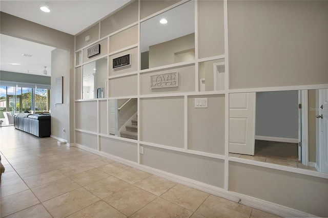 interior space with tile patterned flooring