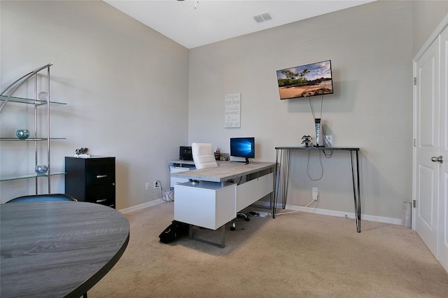 view of carpeted office