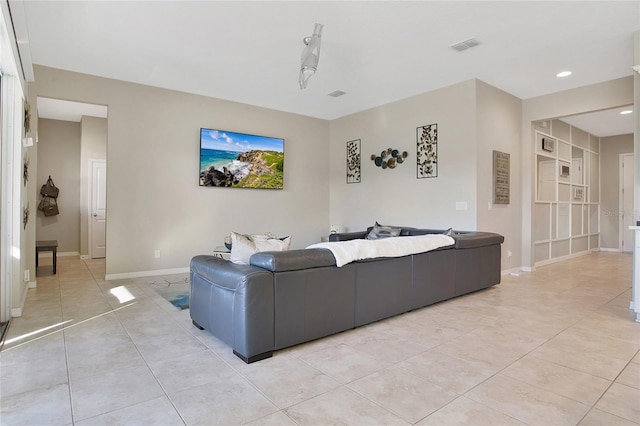 view of tiled living room