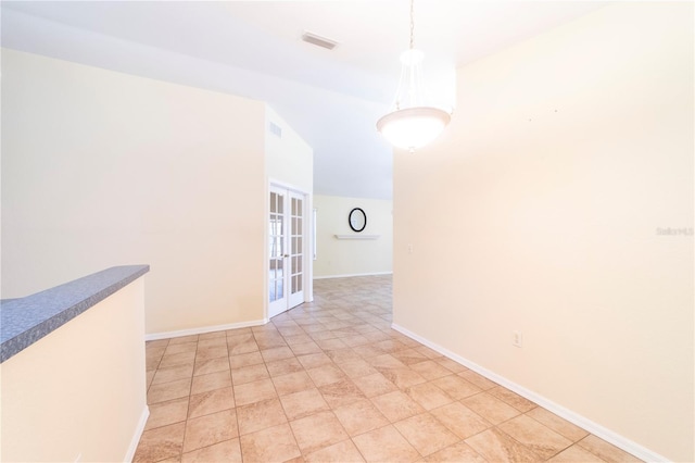 corridor with french doors