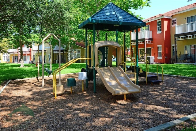 view of playground featuring central AC