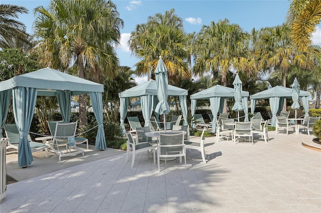 view of patio with a gazebo