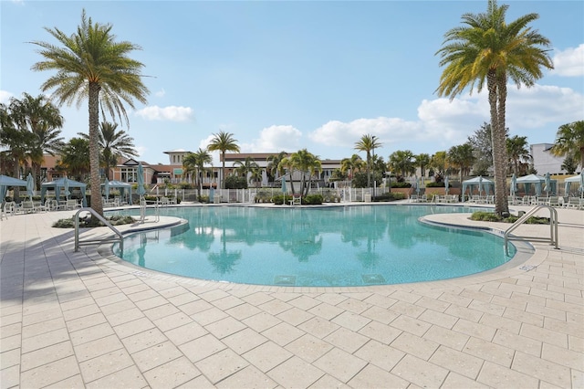 view of pool with a patio area