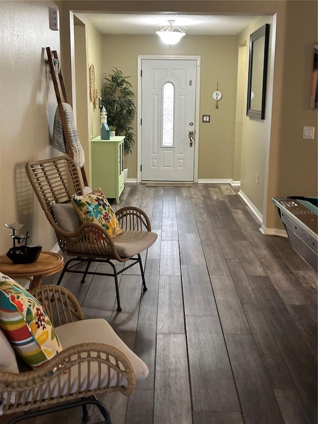 entrance foyer featuring dark hardwood / wood-style floors