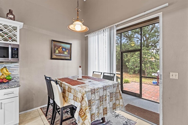 view of tiled dining area