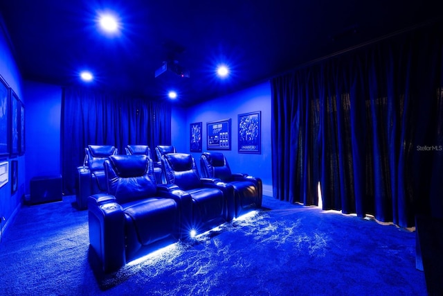 view of carpeted home theater