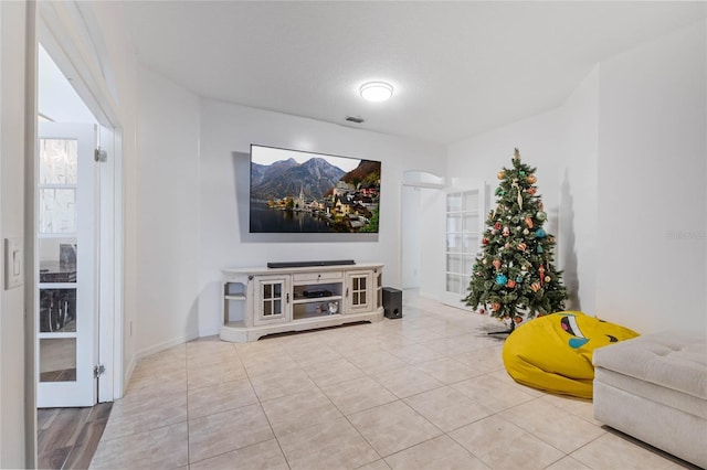 interior space with a textured ceiling