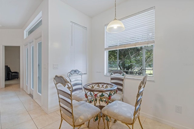 view of tiled dining area