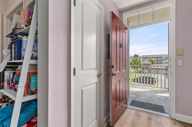 entryway featuring light hardwood / wood-style floors