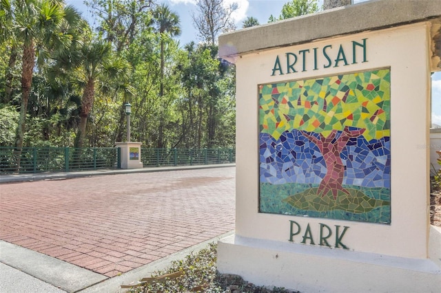 view of community sign