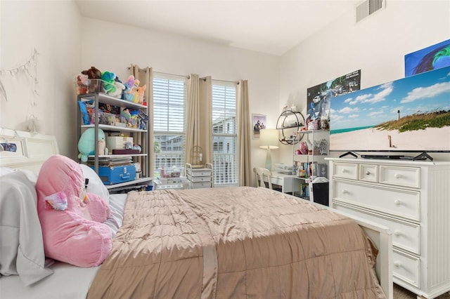 bedroom with visible vents