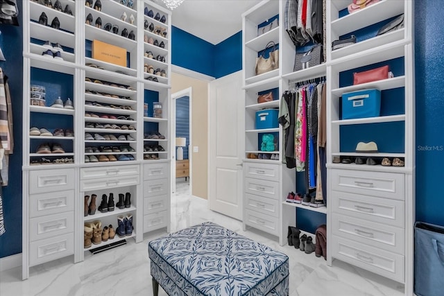 view of walk in closet