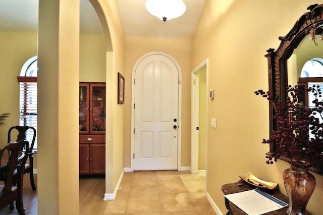 view of tiled entrance foyer