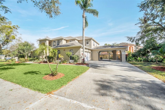 mediterranean / spanish-style home featuring a front lawn