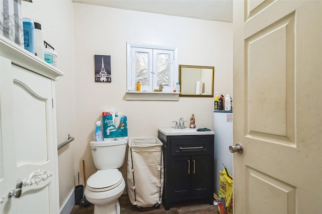 bathroom with toilet and vanity