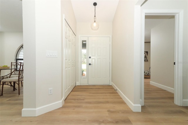 entryway featuring light hardwood / wood-style floors