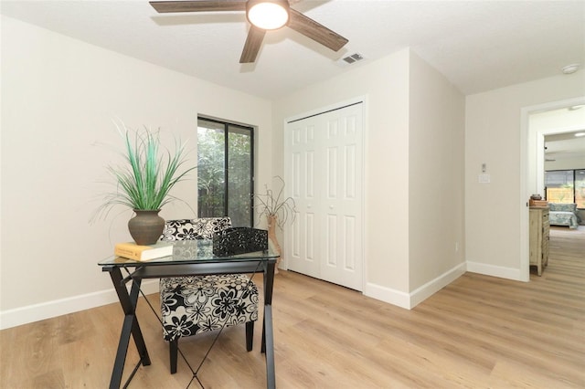 office featuring light hardwood / wood-style flooring