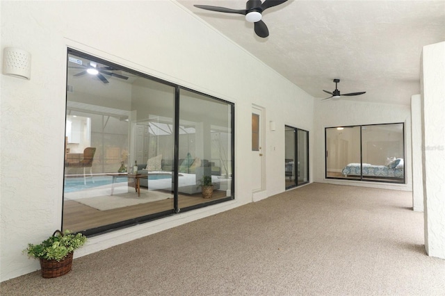 view of patio with ceiling fan